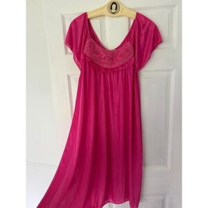 Ezi chemise nightgown slip dress sleepwear hot pink women's size‎ 3XL